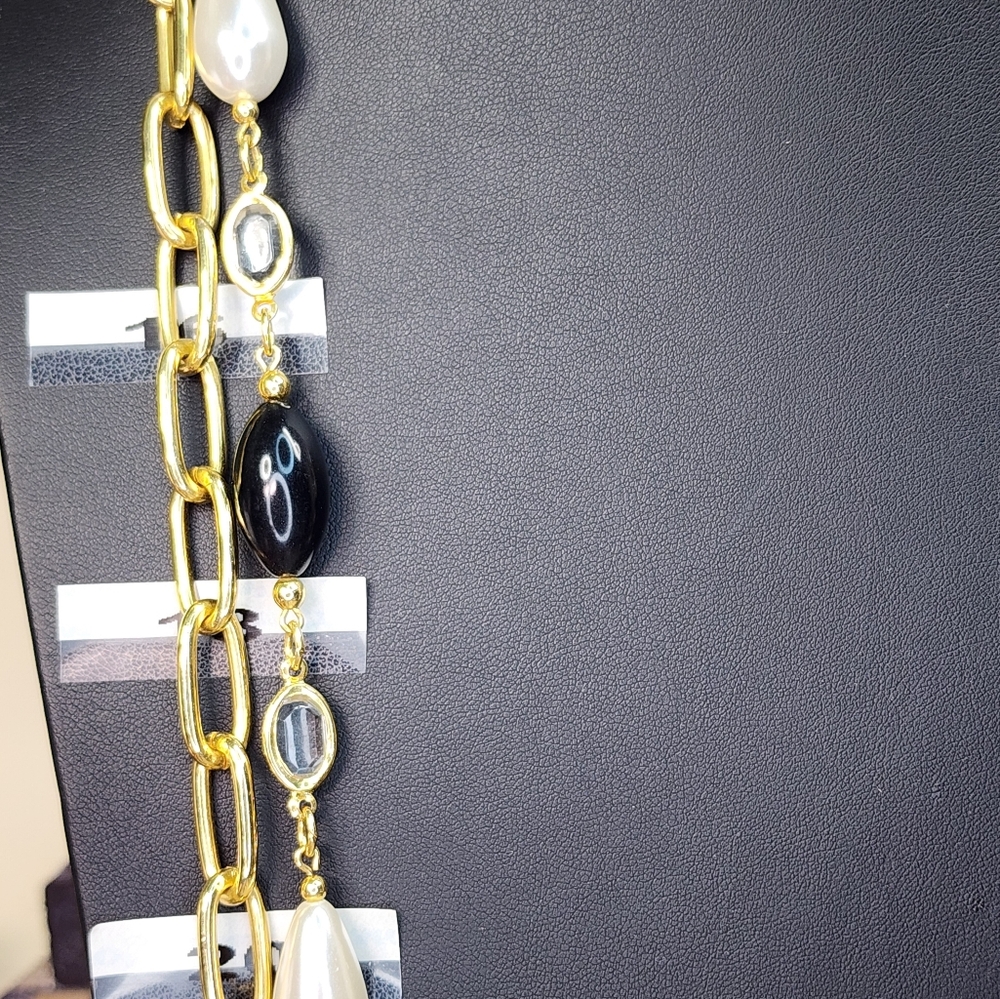 EUC Goldtone Necklace Double Strand 36" - Picture 5 of 7